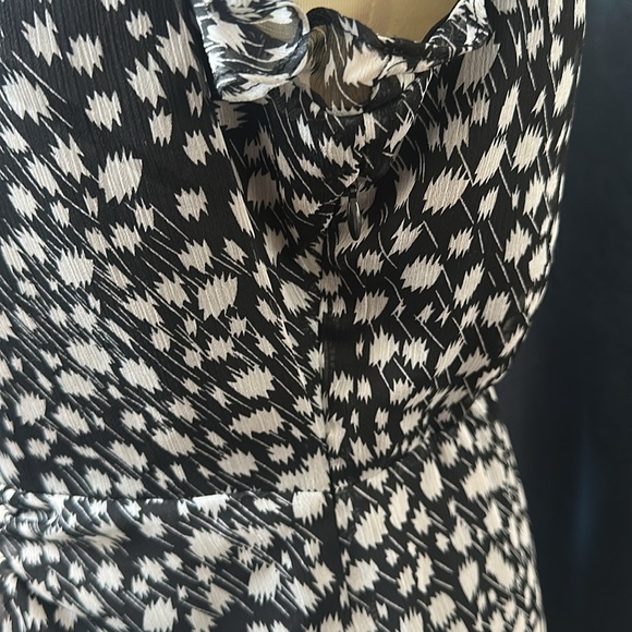 Sam Edelman Black & White Printed Ruched Midi Dress EUC S12 - Picture 13 of 17